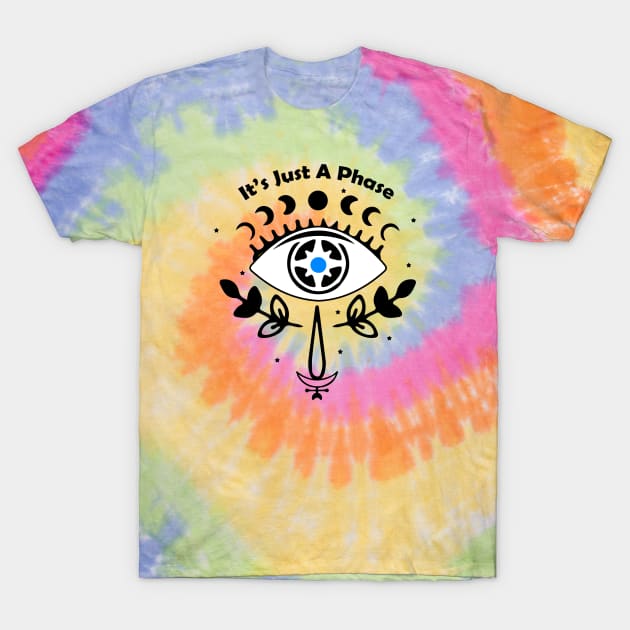 Tie Dye Moon Phase And Evil Eye T-Shirt by funNkey